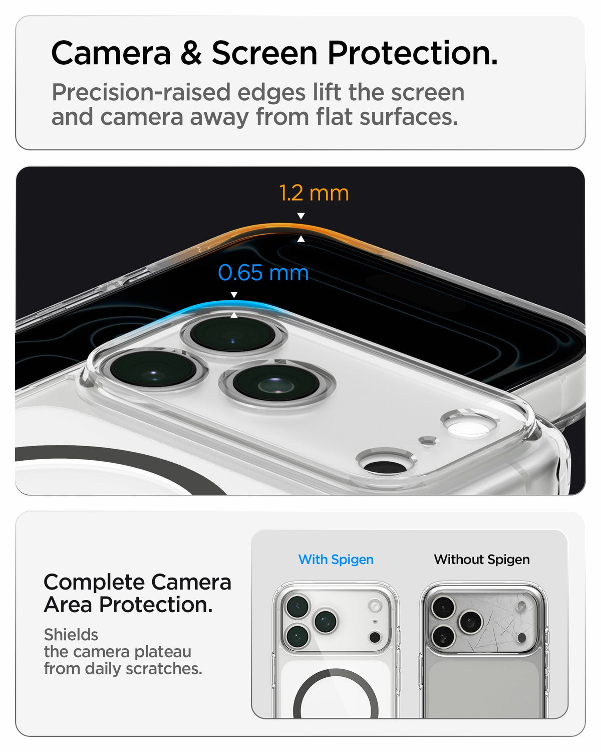 Spigen iPhone 18 Pro Ultra Hybrid (MagFit) - Clear Graphite - feature illustration 84