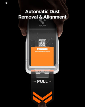 Spigen Galaxy S26 Plus EZ Fit Pro HD Privacy – automatic dust removal and alignment