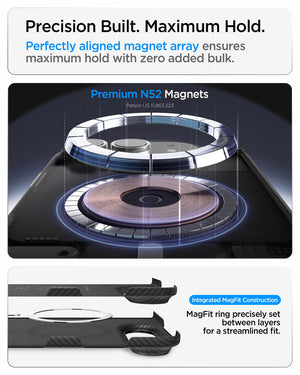 Spigen iPhone Duo Air Skin Aramid MagFit - Magnetic ring alignment and assembly