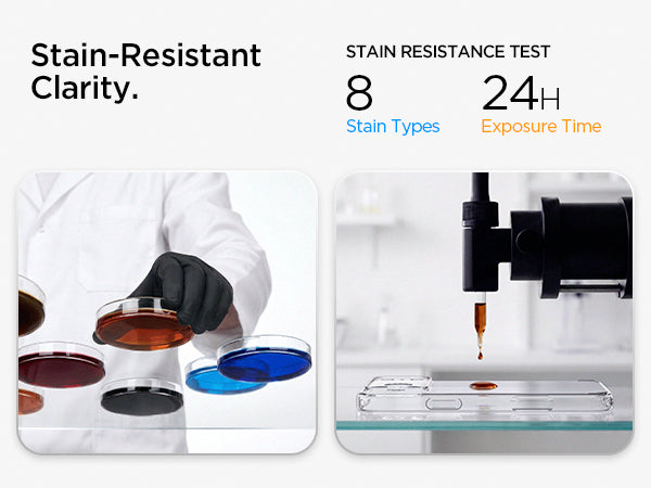 Spigen iphone 18 pro case ultra hybrid - Stain resistance test