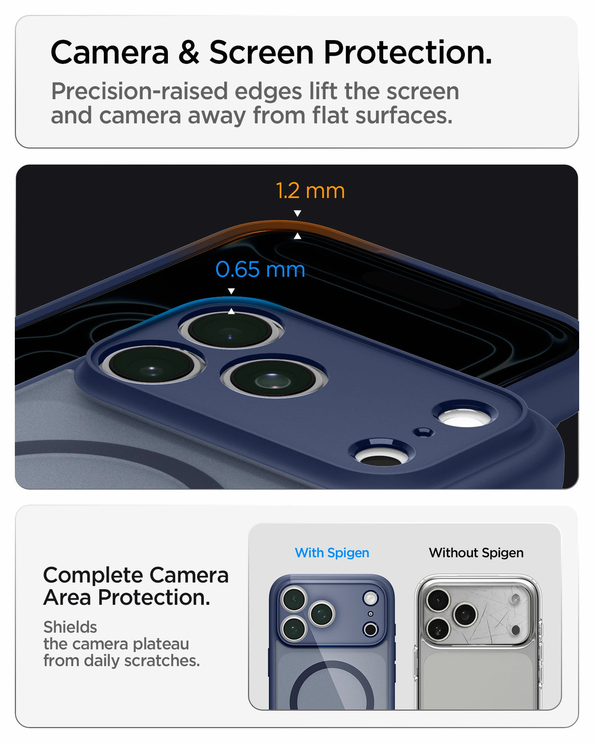 Spigen iPhone 18 Pro Ultra Hybrid Matte (MagFit) - Frost Deep Blue - feature illustration 85