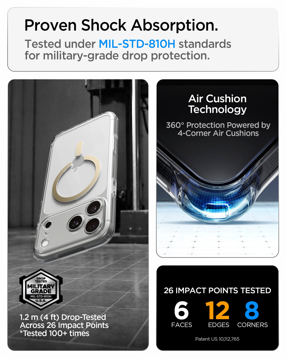 Spigen iPhone 18 Pro Ultra Hybrid (MagFit) - Clear Gold - feature illustration 75