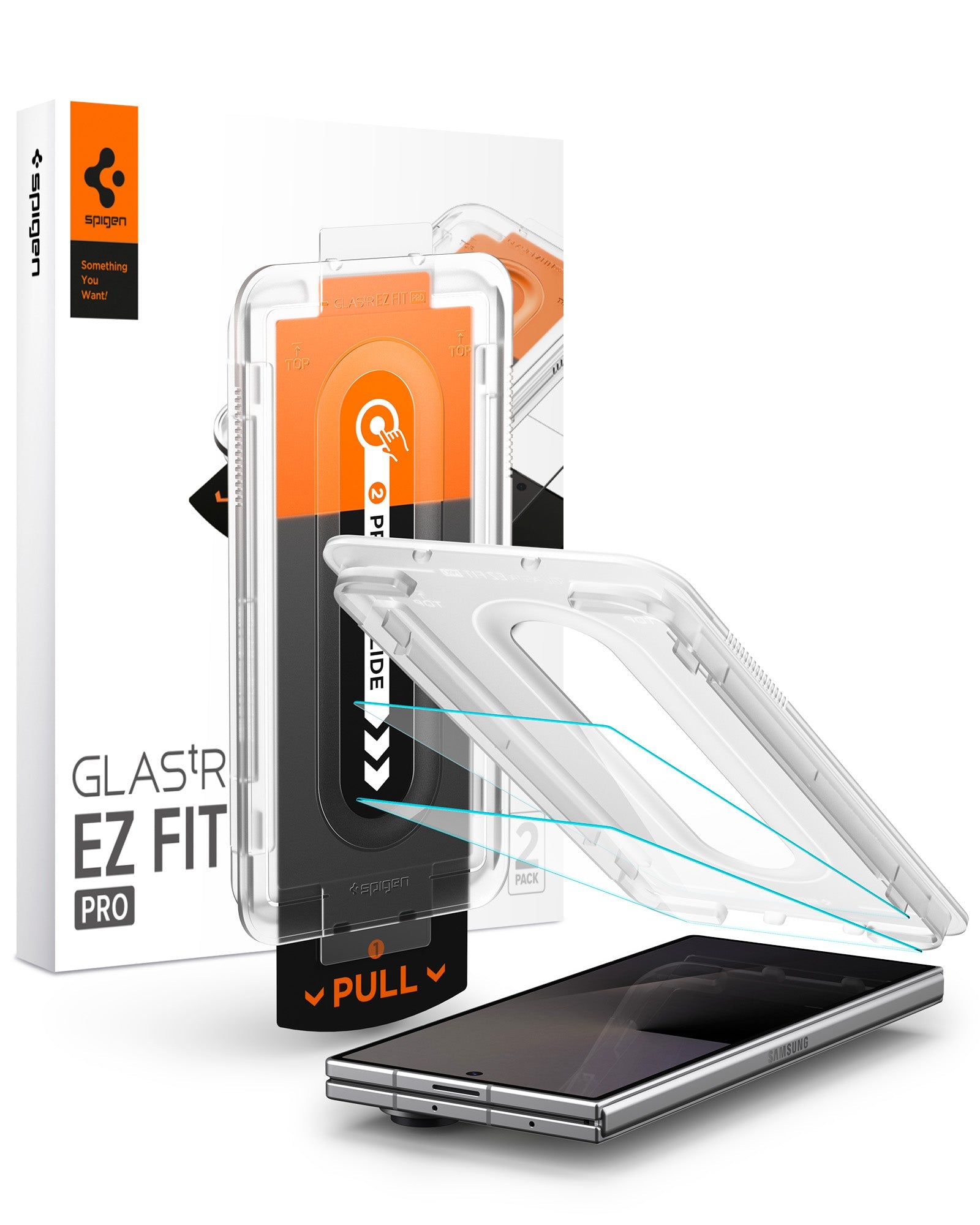 Spigen Galaxy Z Fold 7 External Screen Protector - Glas.tR EZ Fit Pro (2 Pack) - Clear - image 1