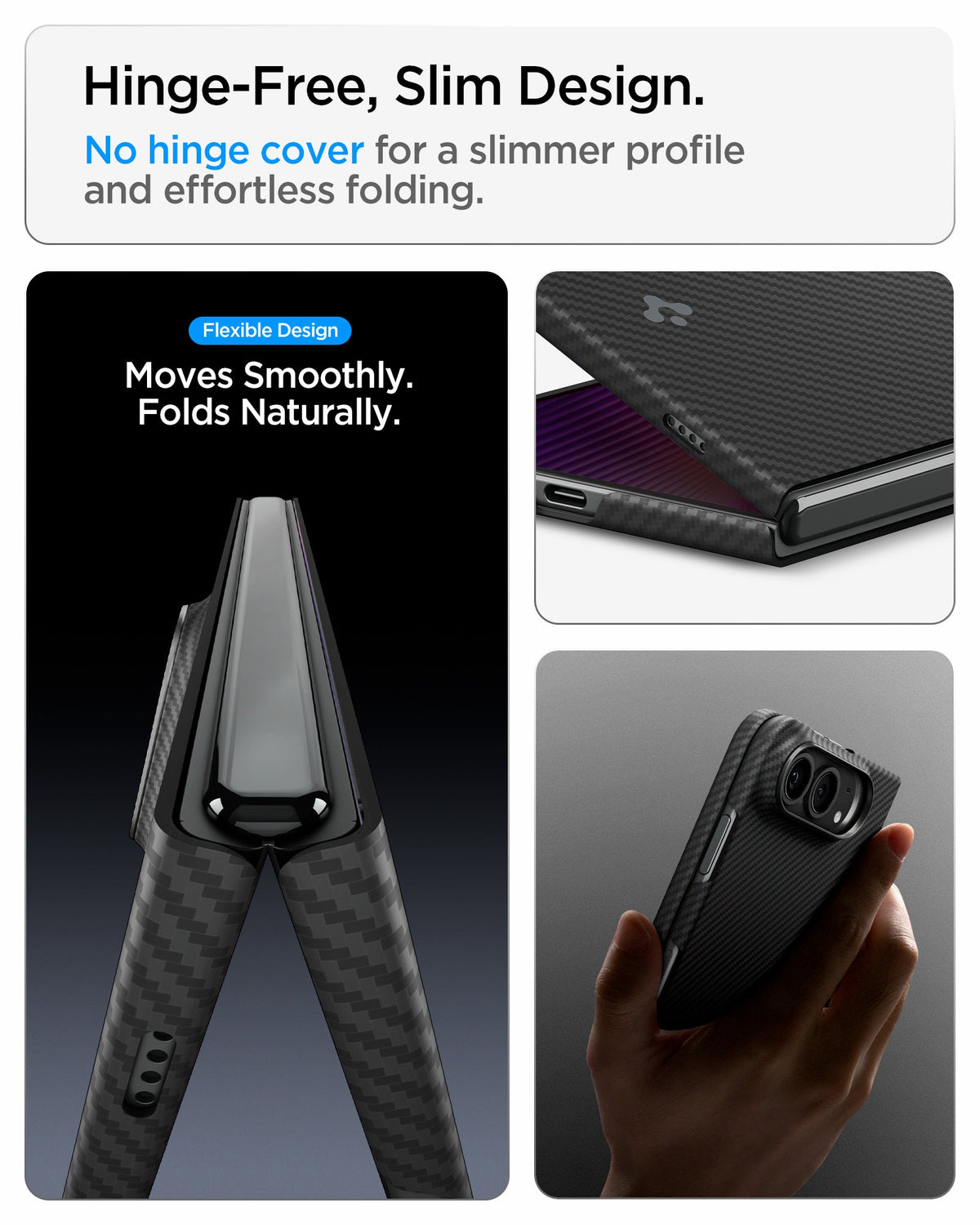 Spigen iPhone Duo Air Skin Aramid MagFit - Hinge-free folding design