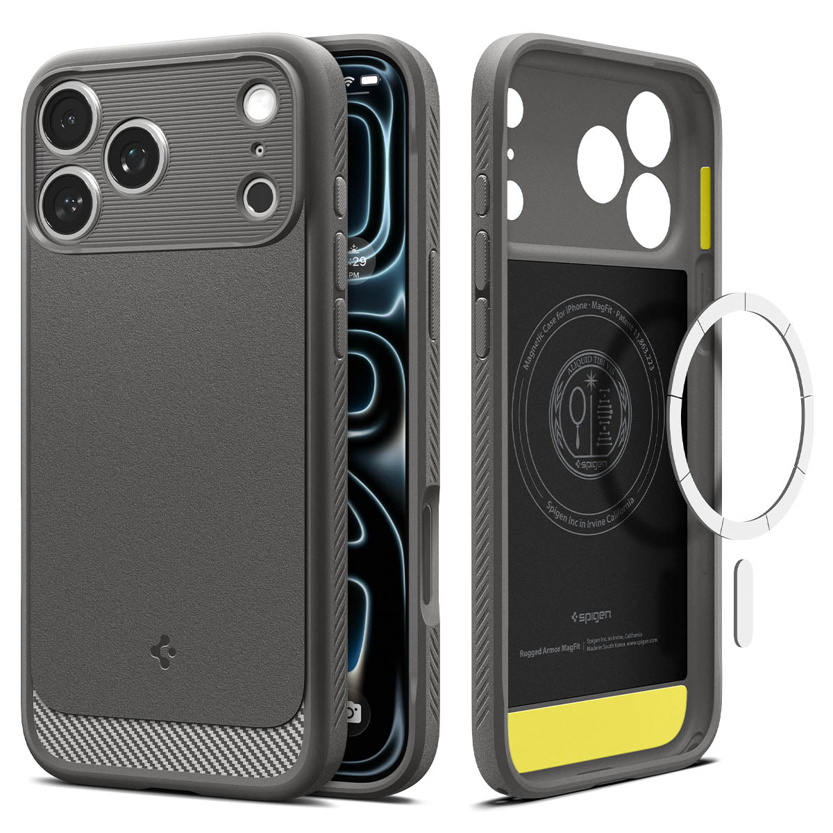 Spigen iPhone 18 Pro Rugged Armor (MagFit) - Gray - product view 2