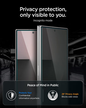 28-degree privacy angle blocks side views on Galaxy Z Fold
