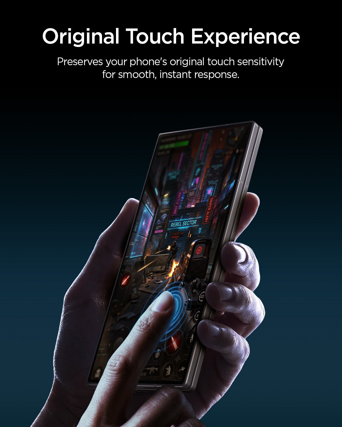 Touch response of Spigen Galaxy Z Fold 8 Ultra privacy protector