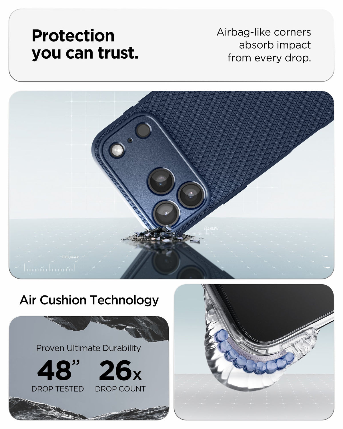 Spigen iPhone 18 Pro Max Liquid Air - Navy Blue - feature illustration 58