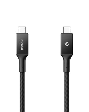 Black Spigen EB24015CC 240W USB-C cable feature 1: connector and 1.5m cable view