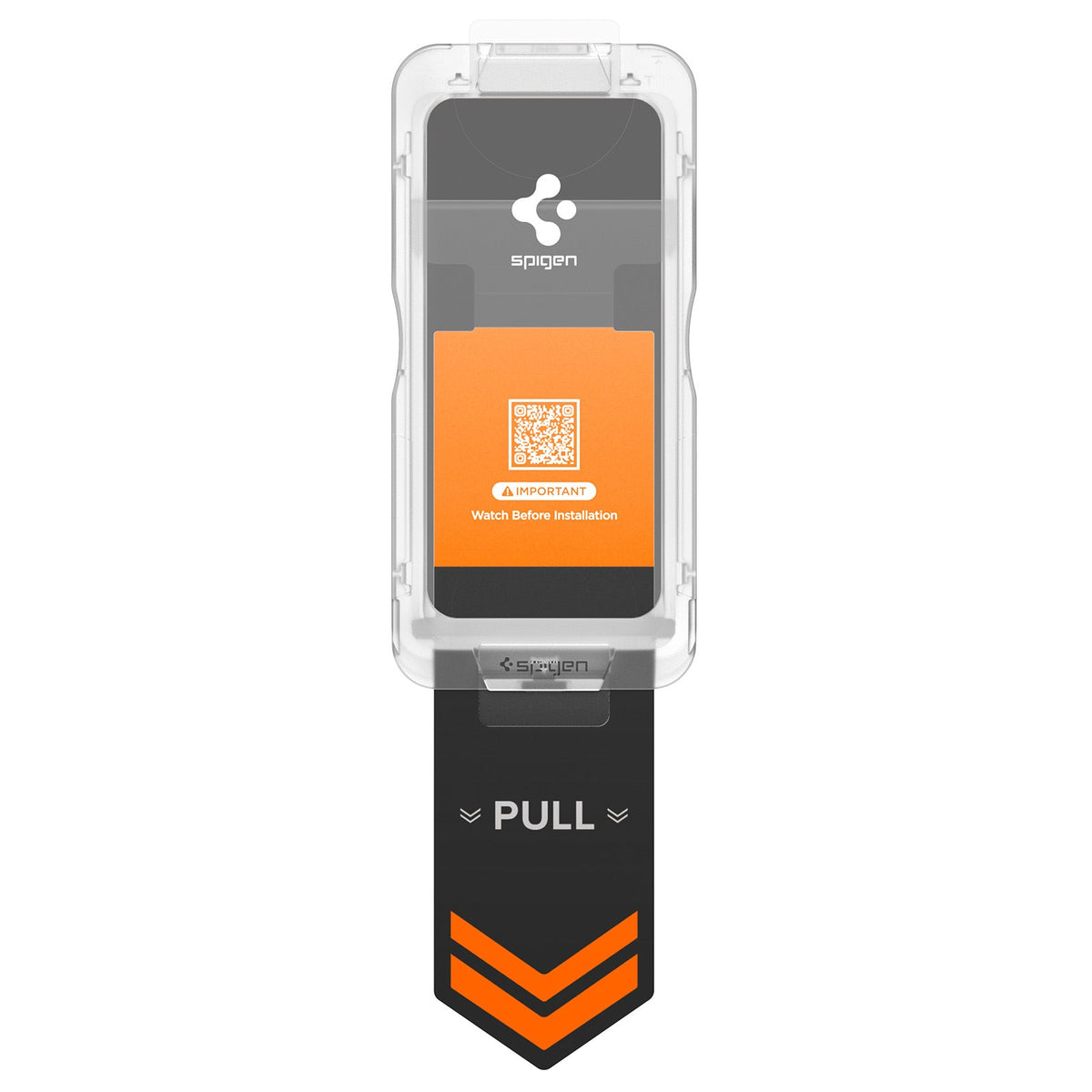 Spigen Galaxy S26 EZ Fit Pro HD Privacy – tray with pull tab extended