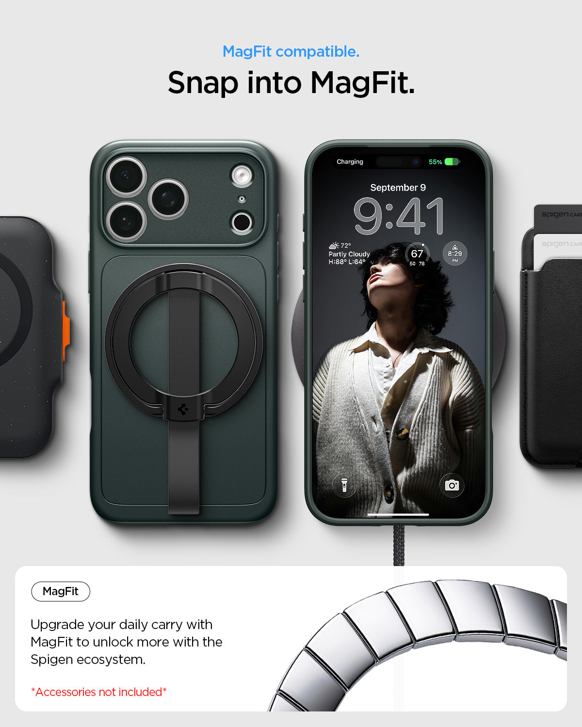 Spigen iPhone 18 Pro Thin Fit (MagFit) - Abyss Green - feature illustration 46