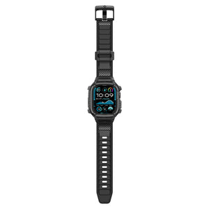 Spigen Apple Watch Ultra 4 / 3 / 2 / 1 (49mm) Case + Band – Rugged Armor Pro with Glass — Black, construction, fit or installation view 14