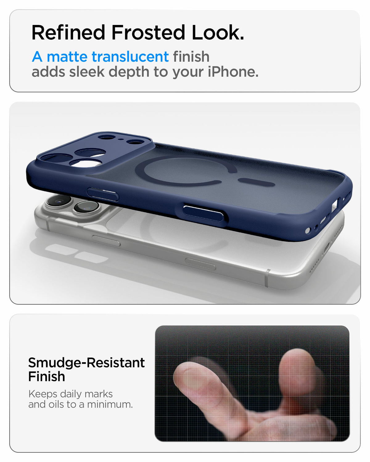 Spigen iPhone 18 Pro Max Ultra Hybrid Matte (MagFit) - Frost Deep Blue - feature illustration 74
