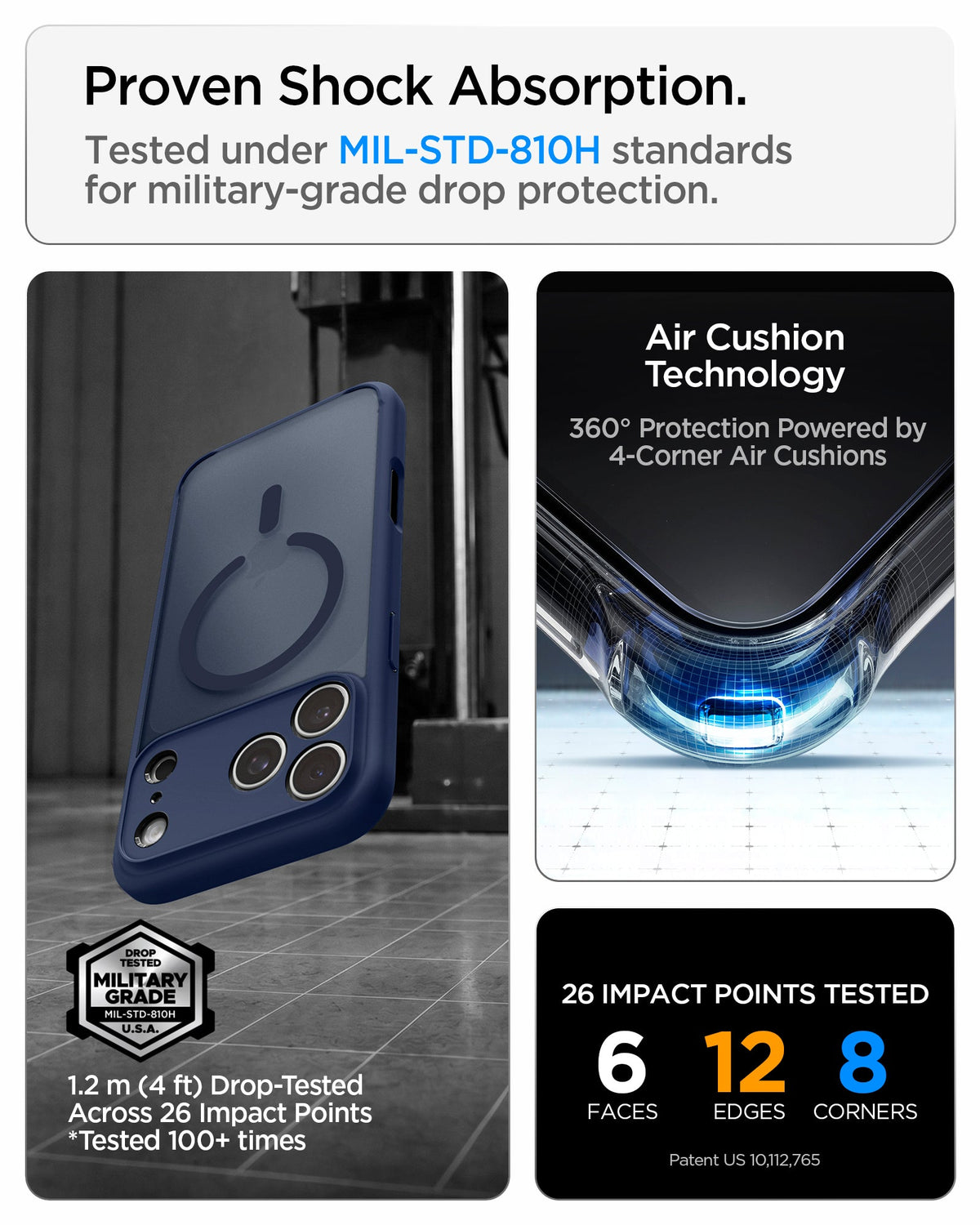 Spigen iPhone 18 Pro Ultra Hybrid Matte (MagFit) - Frost Deep Blue - feature illustration 84