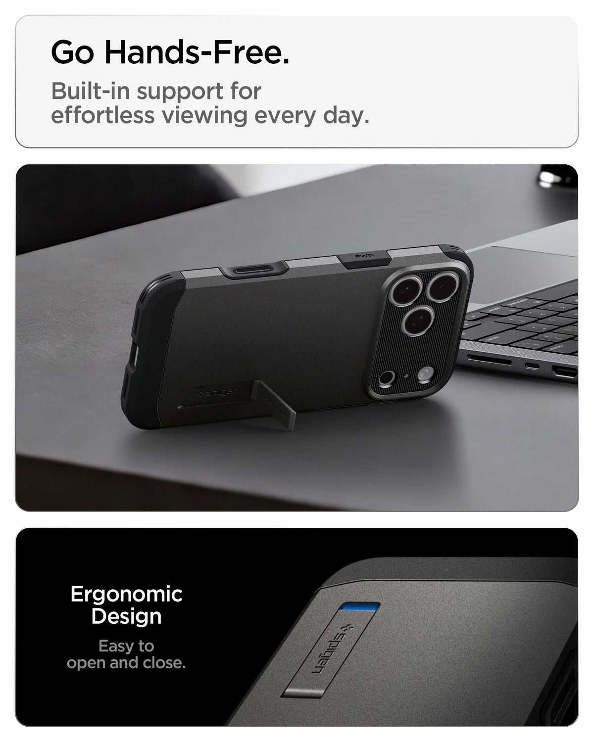 Spigen iPhone 18 Pro Max Tough Armor T (MagFit) - Gunmetal - feature illustration 42