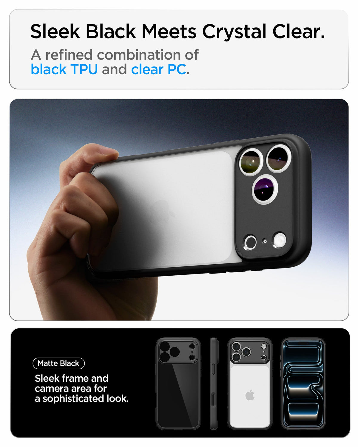 Spigen iPhone 18 Pro Ultra Hybrid - Matte Black - feature illustration 27