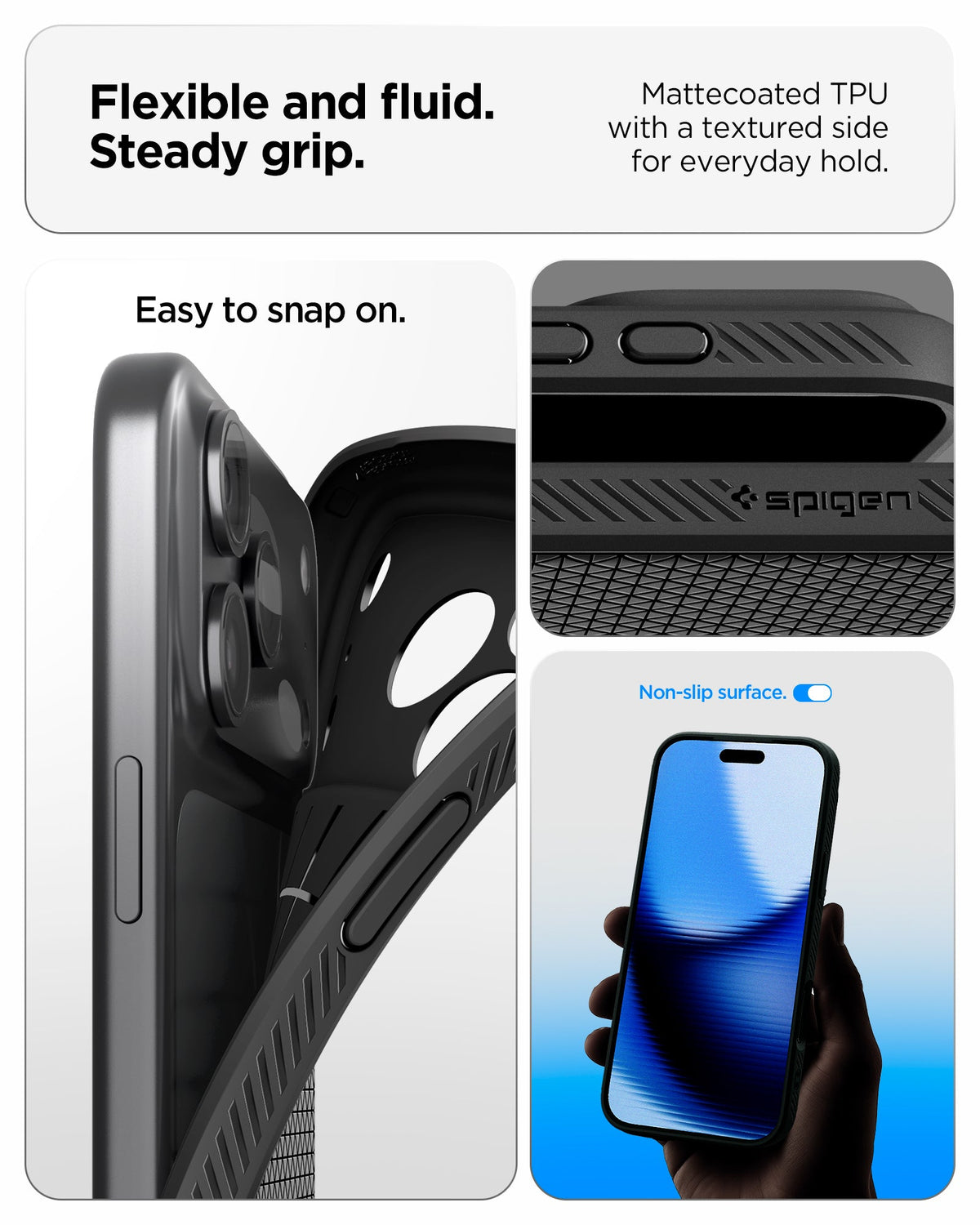 Spigen iPhone 18 Pro Liquid Air - Matte Black - feature illustration 34
