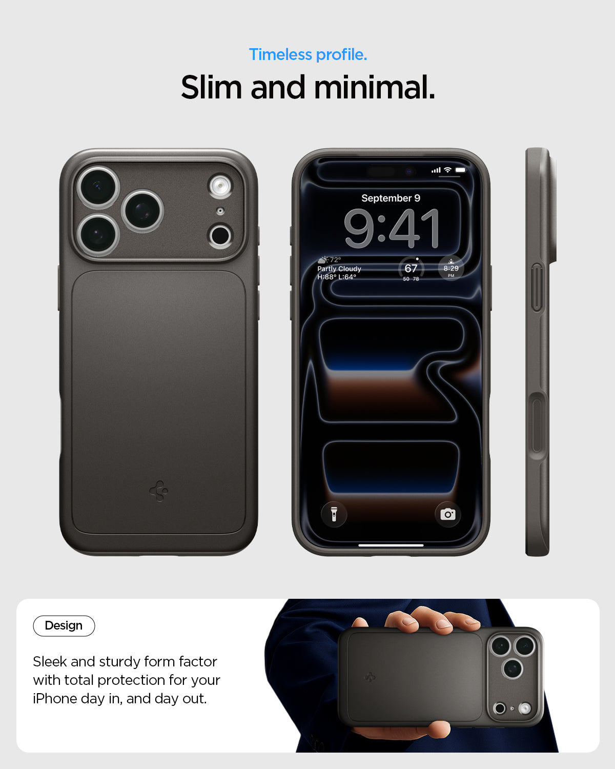 Spigen iPhone 18 Pro Thin Fit (MagFit) - Gunmetal - feature illustration 49