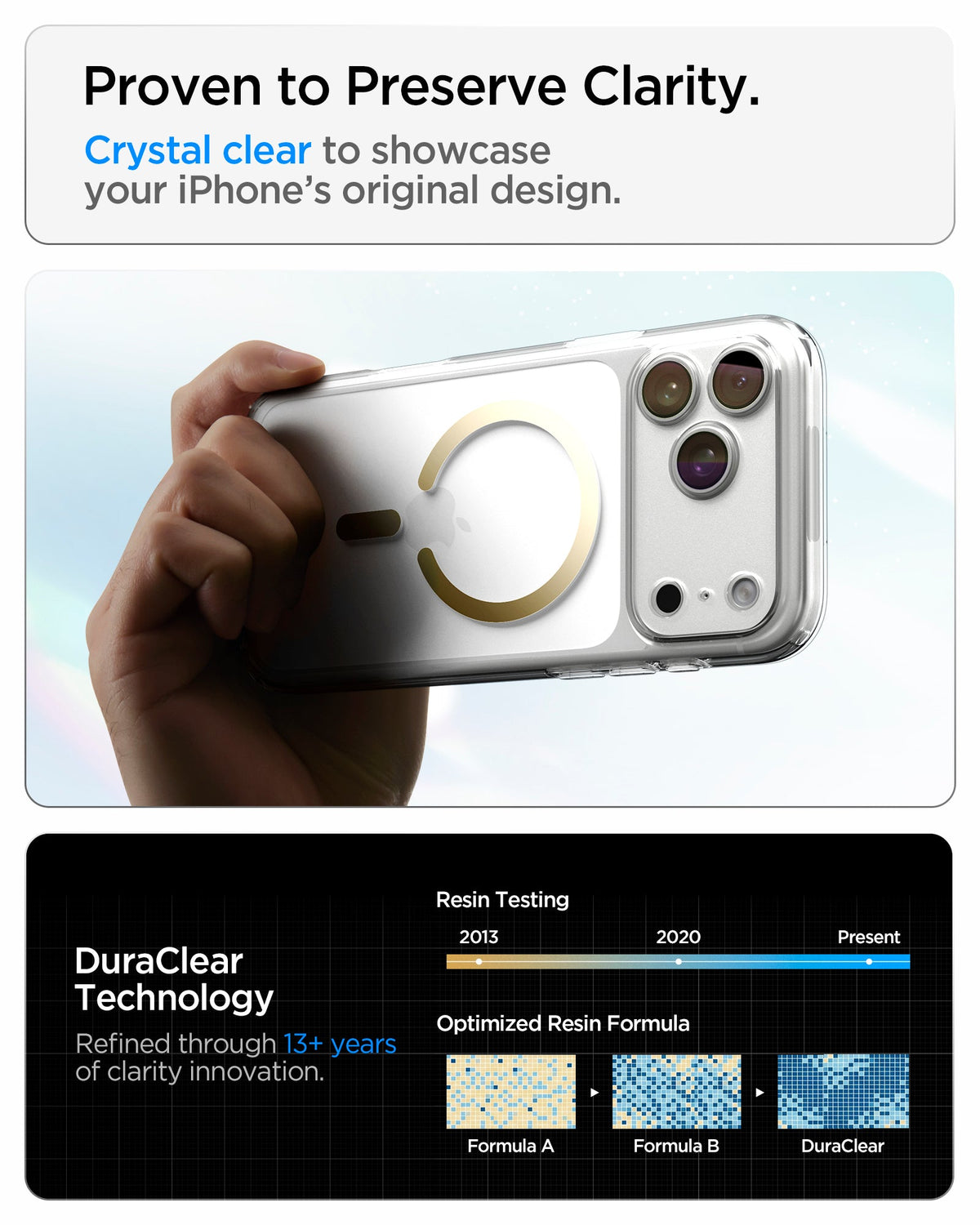 Spigen iPhone 18 Pro Ultra Hybrid (MagFit) - Clear Gold - feature illustration 71