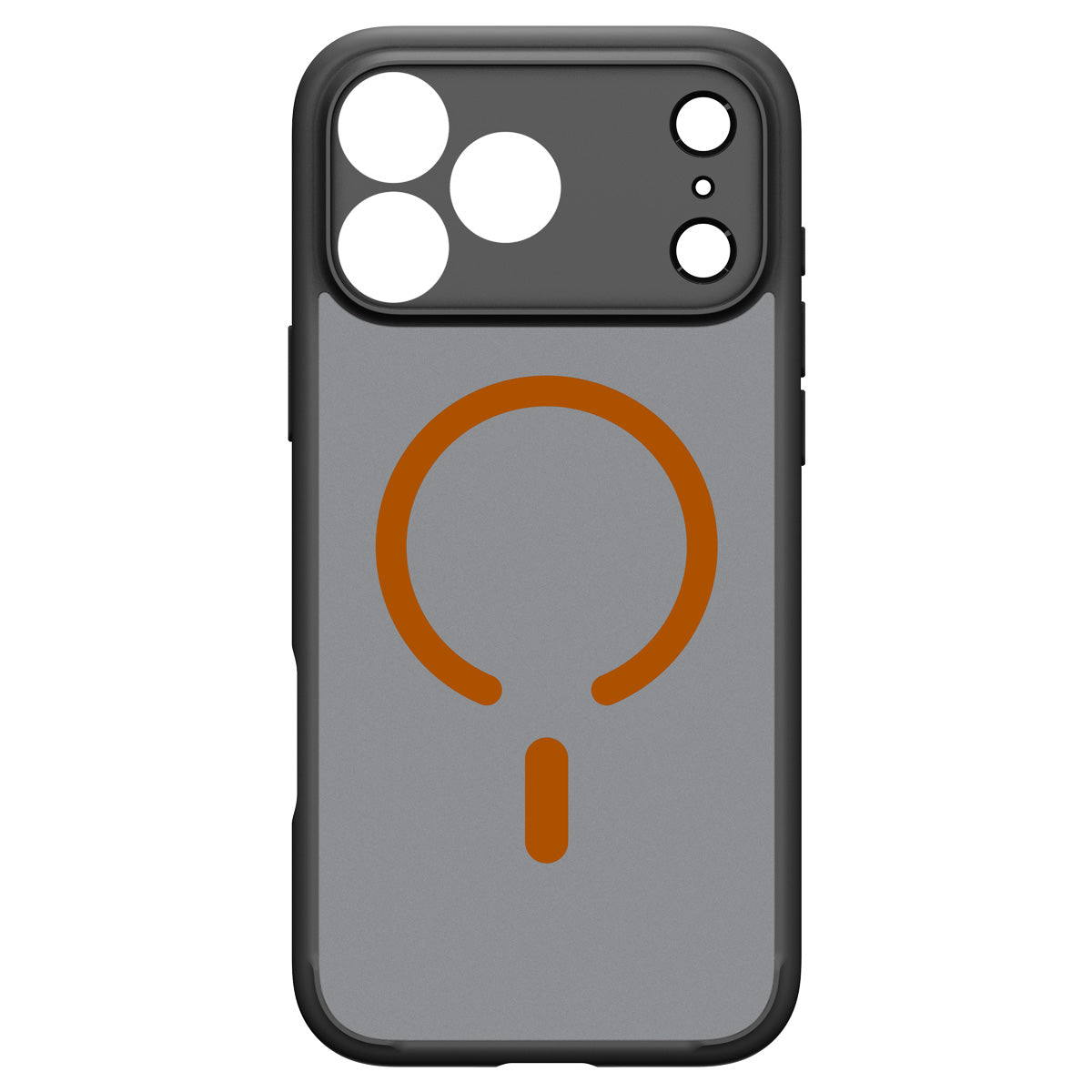 Spigen iPhone 18 Pro Ultra Hybrid Matte (MagFit) - Frost Black Orange - case detail 22