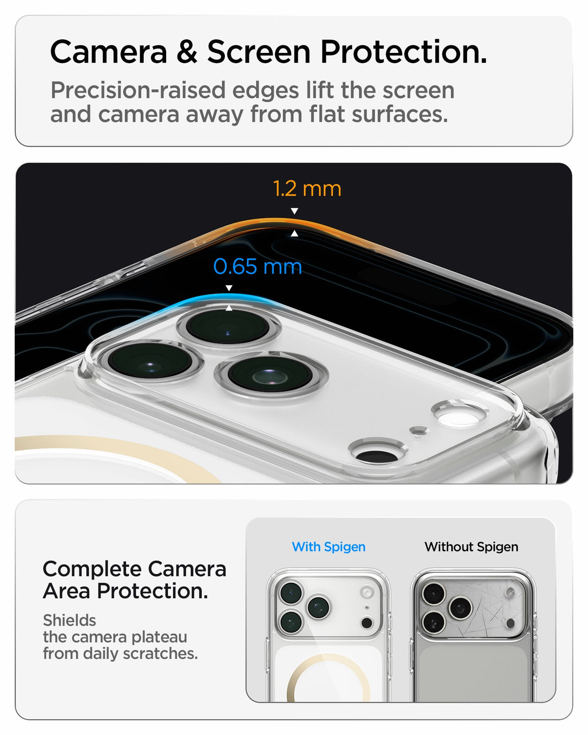 Spigen iPhone 18 Pro Max Ultra Hybrid (MagFit) - Clear Gold - feature illustration 82