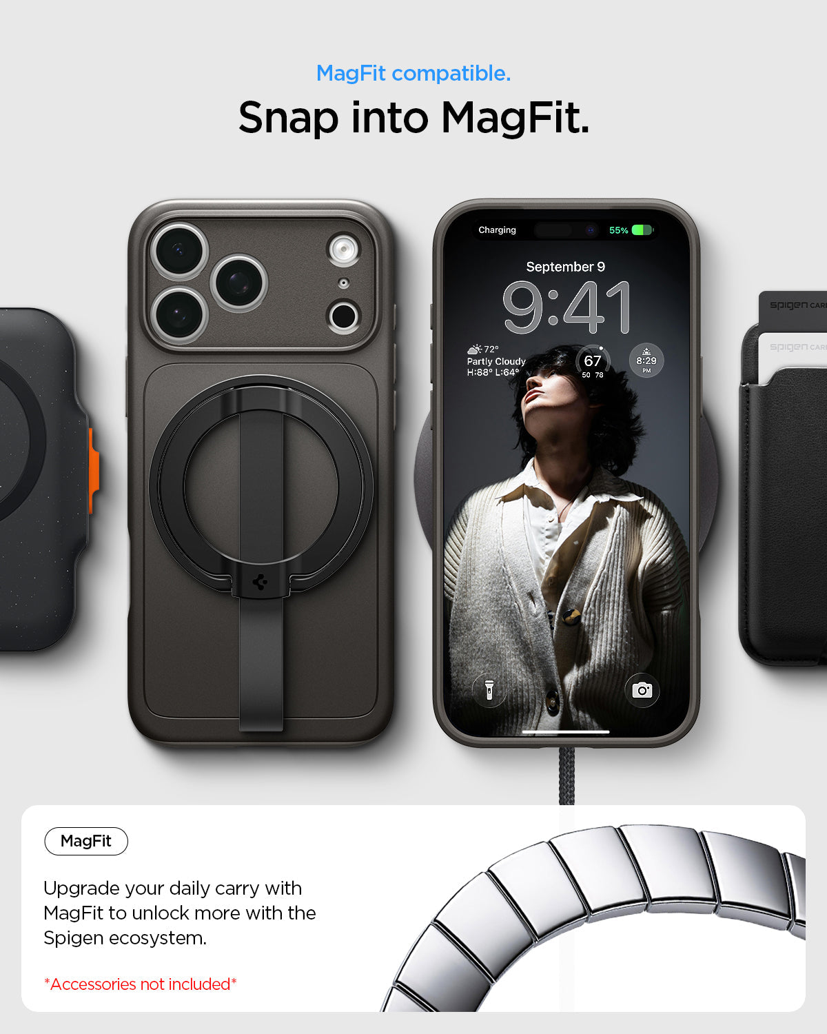 Spigen iPhone 18 Pro Thin Fit (MagFit) - Gunmetal - feature illustration 53