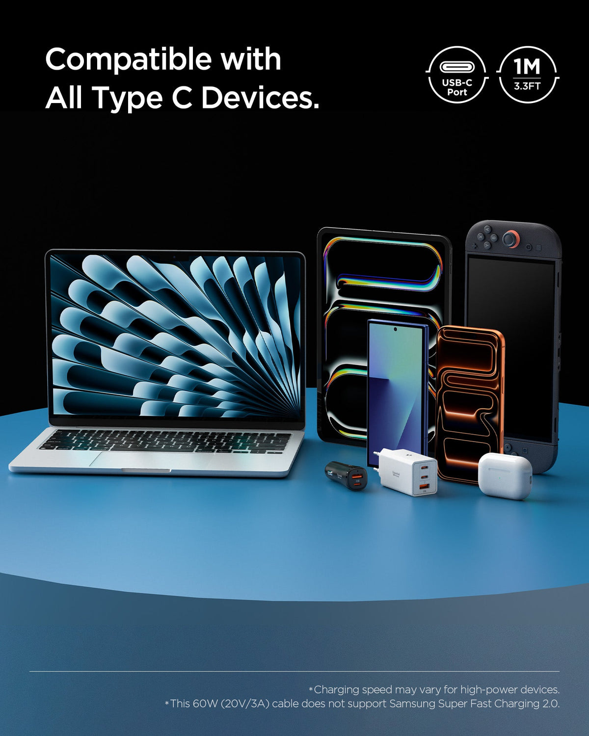 Pink Spigen EB6010CC 60W cable feature 7: display and connectivity specification