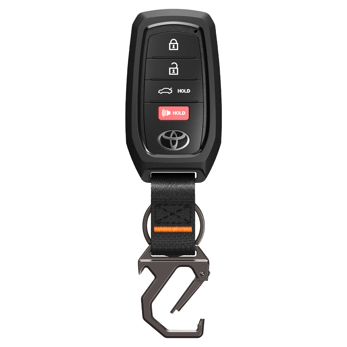 Spigen TK100 Toyota key fob front and back view