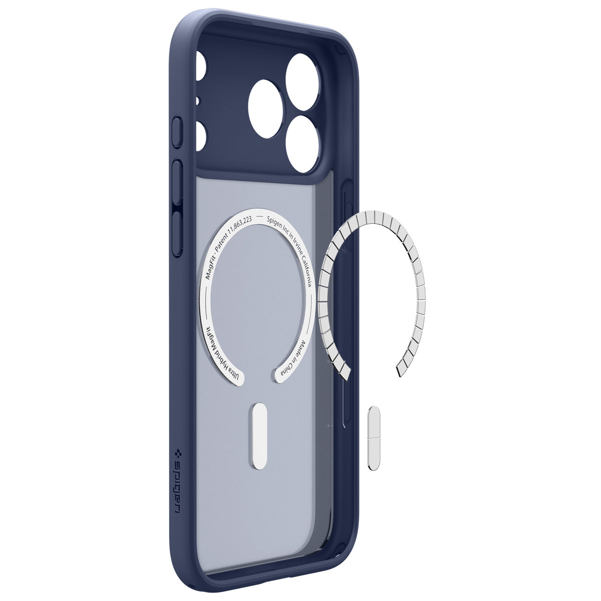 Spigen iPhone 18 Pro Ultra Hybrid Matte (MagFit) - Frost Deep Blue - case detail 45