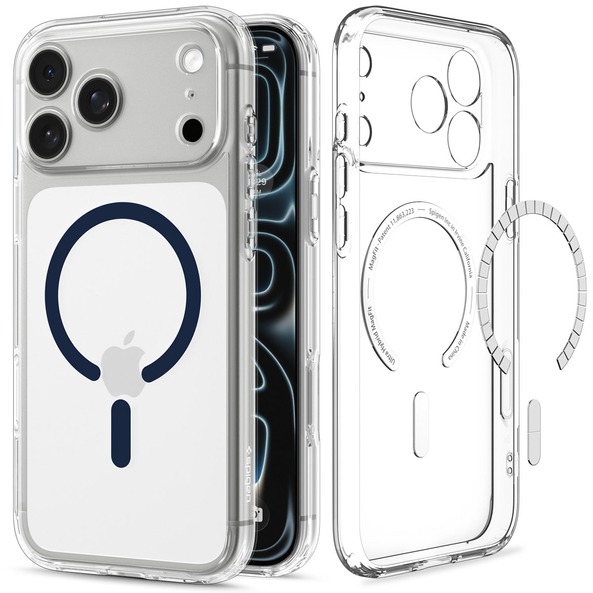 Spigen iPhone 18 Pro Max Ultra Hybrid (MagFit) - Clear Deep Blue - product view 1