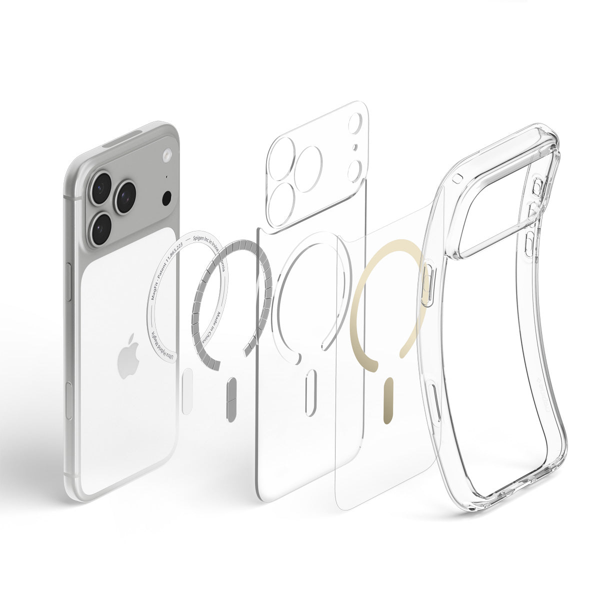 Spigen iPhone 18 Pro Ultra Hybrid (MagFit) - Clear Gold - case detail 16