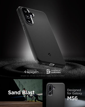 Spigen Galaxy M56 5G Case – Essential Sand Blast — Matte Black, Sand Blast design for Galaxy M56
