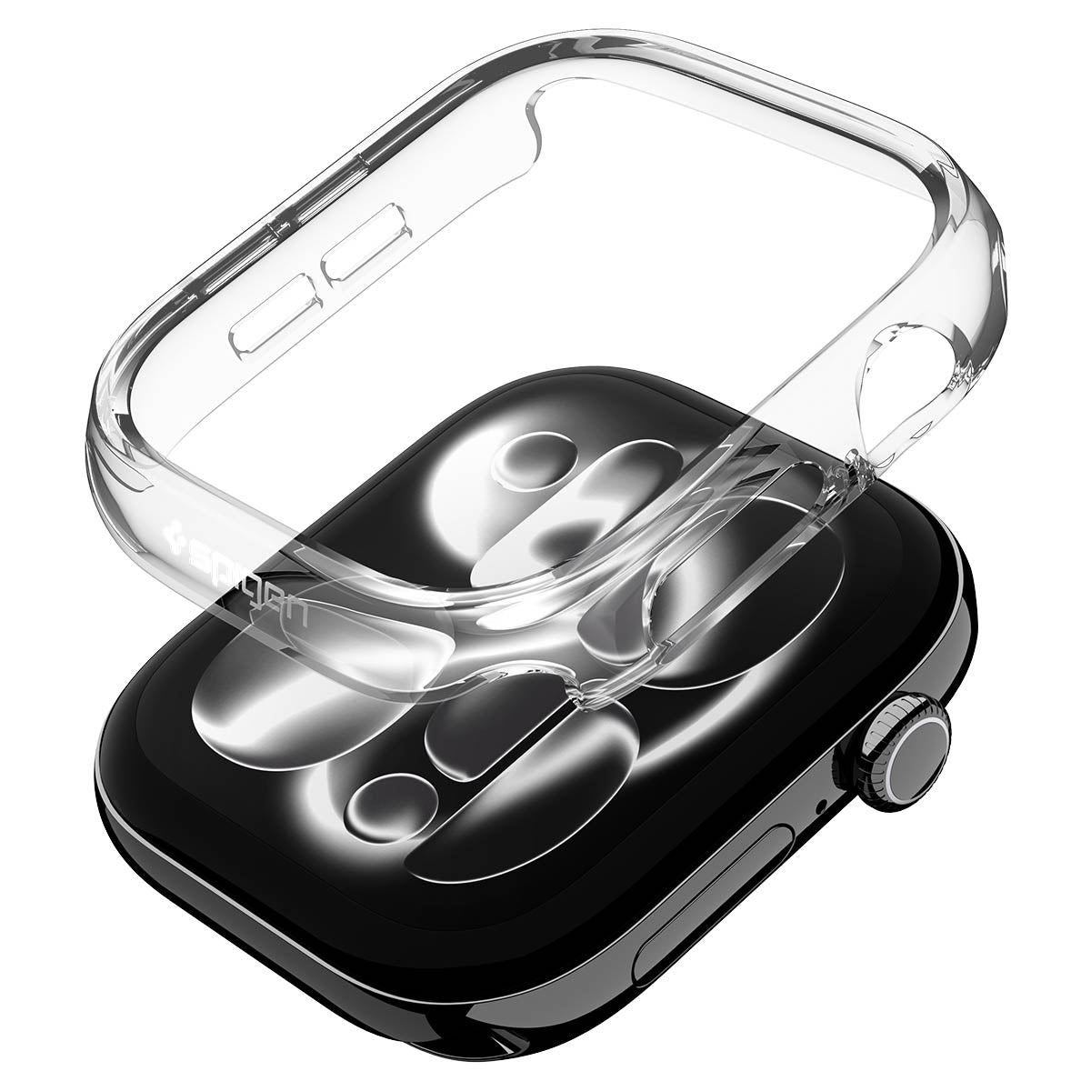 Spigen Apple Watch Series 12 42mm Thin Fit Crystal Clear – case installation view