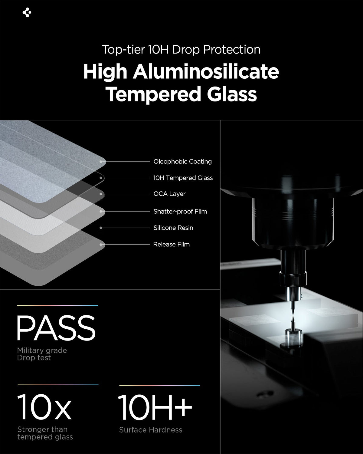 Spigen Galaxy S26 Plus EZ Fit Pro HD Privacy – aluminosilicate glass construction