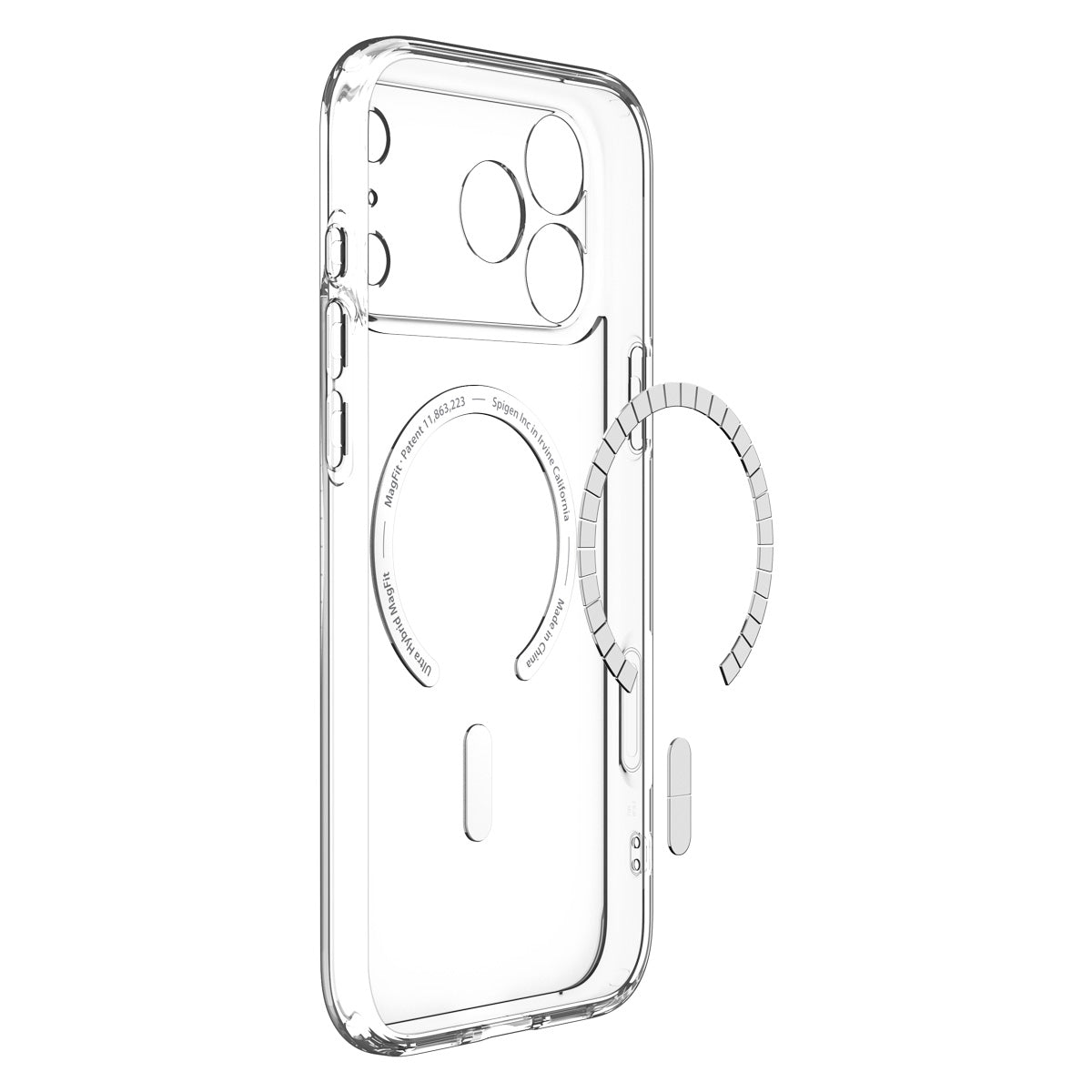 Spigen iPhone 18 Pro Ultra Hybrid (MagFit) - Clear Orange - case detail 45