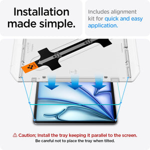 Spigen iPad Air 11" Screen Protector – Glas.tR EZ Fit (M3 2025 / M2 2024) (2 Pack)