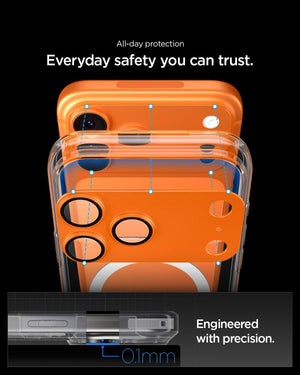 Spigen Camera Lens Screen Protector [GlasTR EZ Fit Optik Pro XL] Designed for iPhone 17 Pro Max [Case Friendly] - Cosmic Orange [1 Pack]