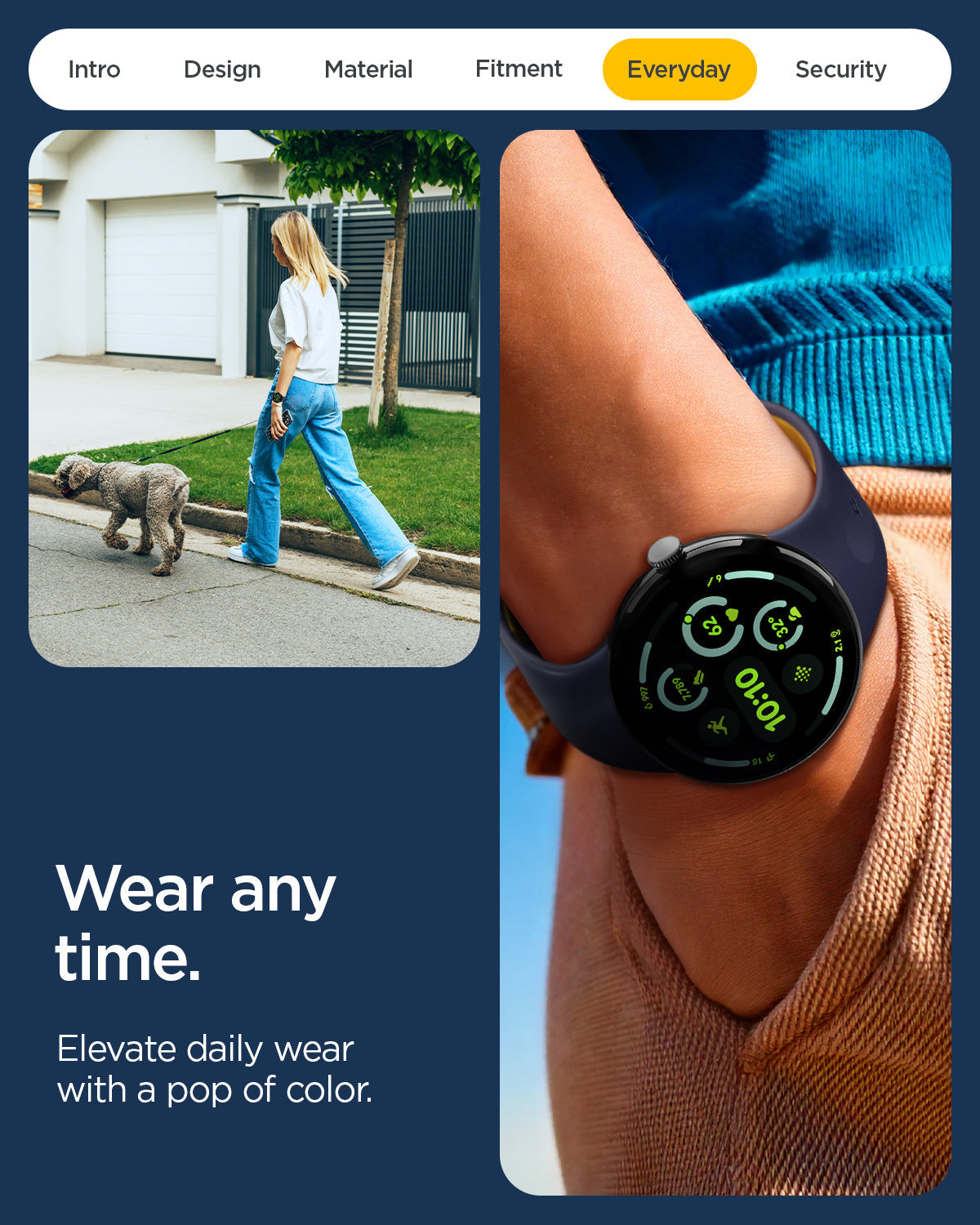 Spigen Google Pixel Watch 5 (41mm) Band – Nano Pop - Blueberry Navy - official image 9