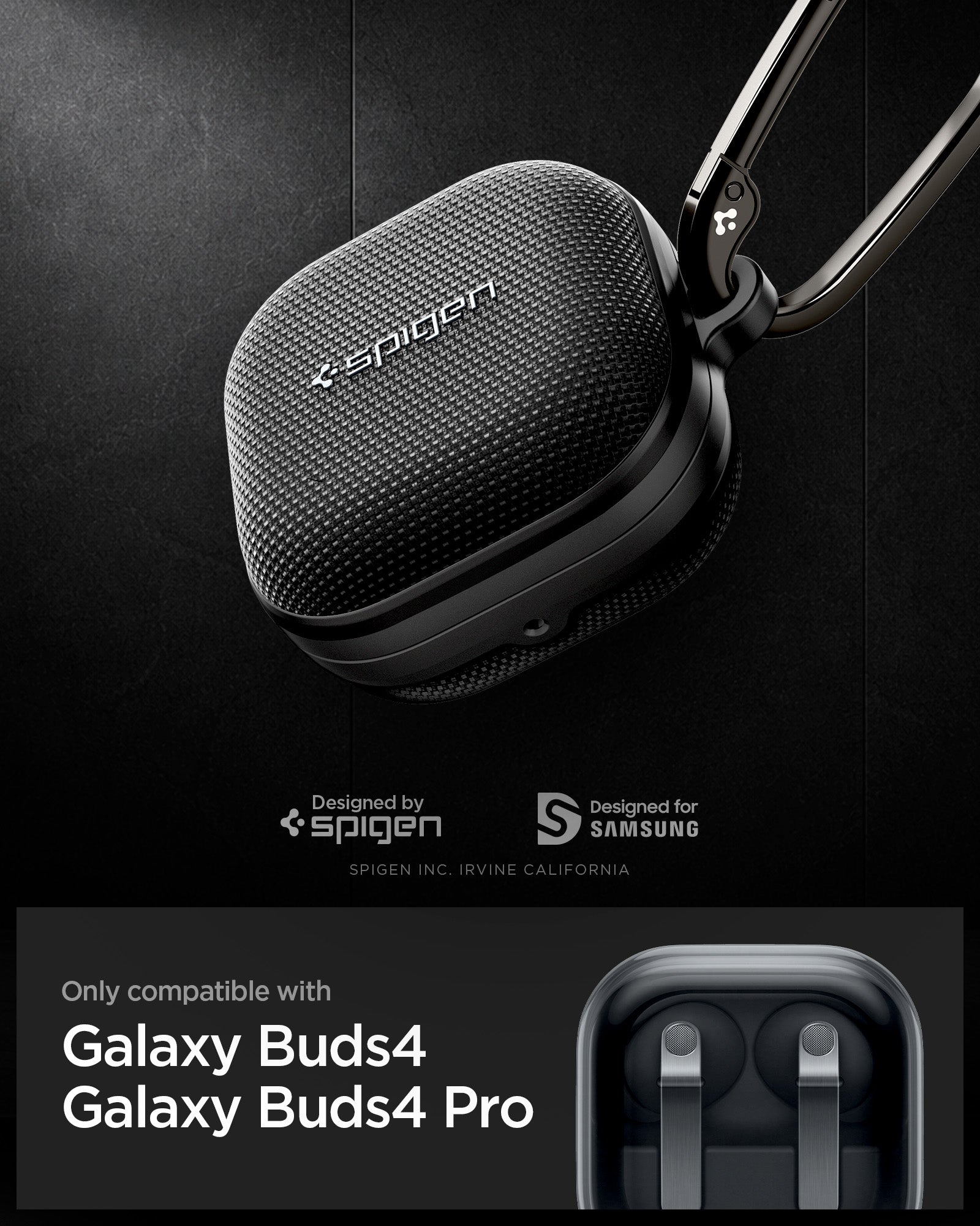Spigen Galaxy Buds 4 Pro Case - Classic Fit - Black - image 9