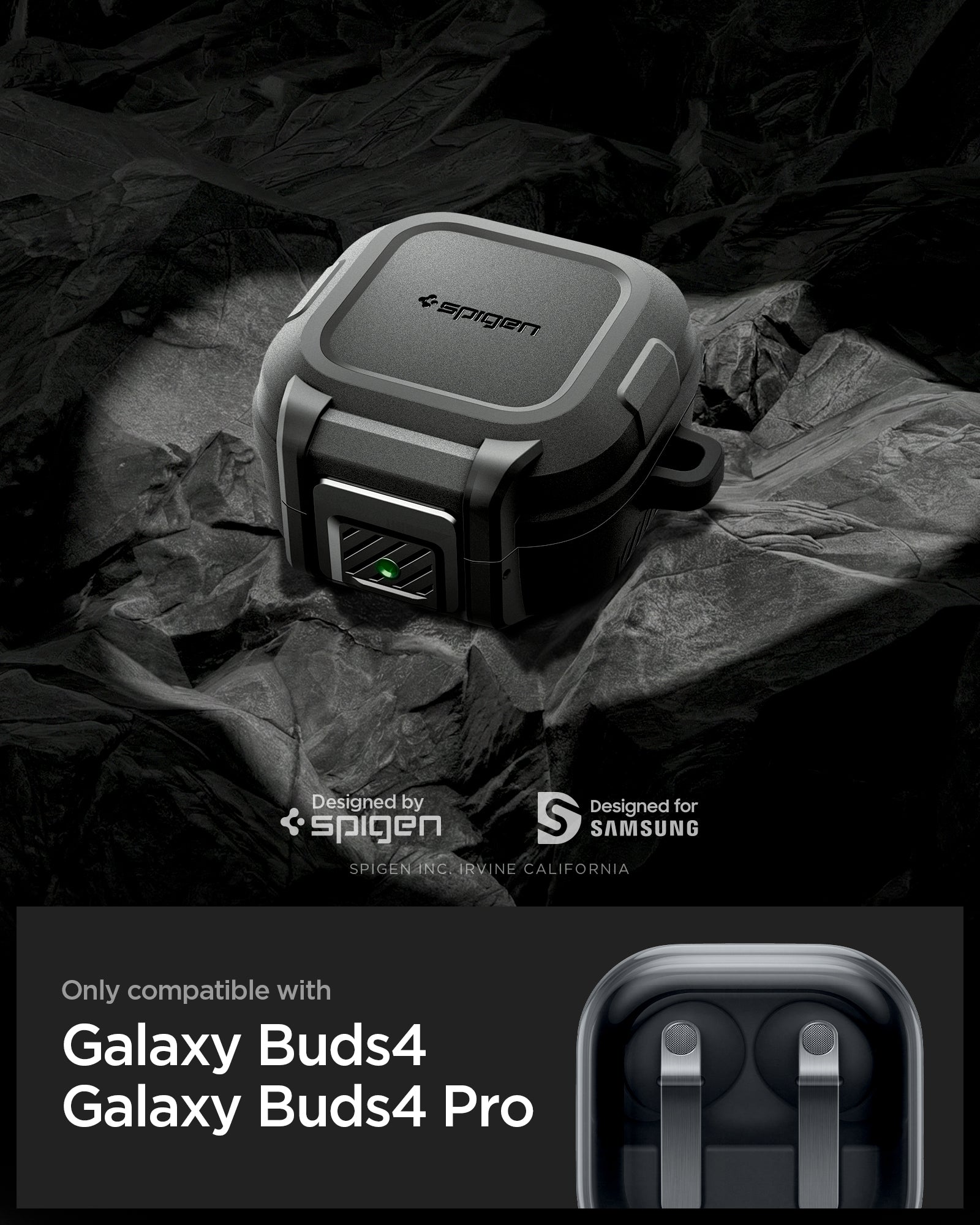 Spigen Galaxy Buds 4 Case - Lock Fit - Matte Black - image 14