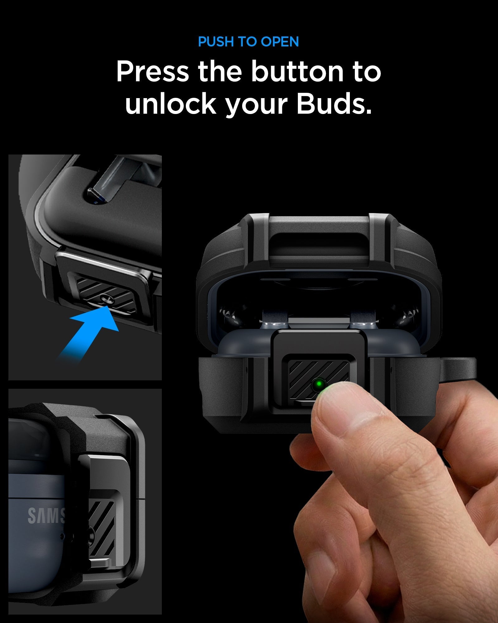 Spigen Galaxy Buds 4 Pro Case - Lock Fit - Matte Black - image 15