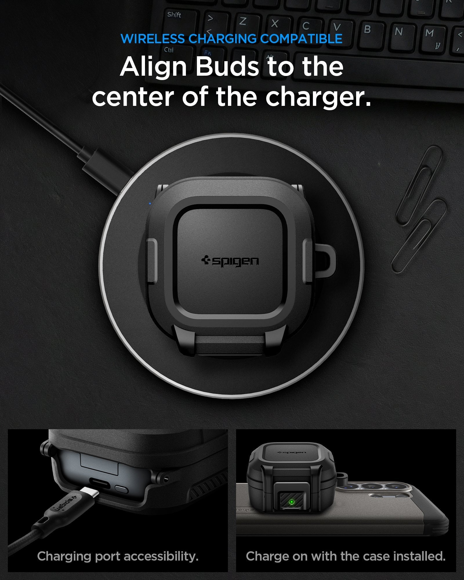 Spigen Galaxy Buds 4 Pro Case - Lock Fit - Matte Black - image 19