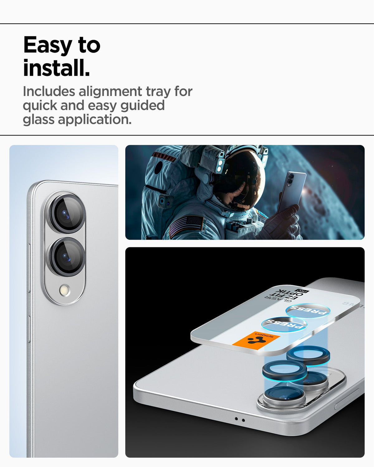 Spigen Samsung Galaxy S25 Edge Lens Protector Optik Pro EZ Fit [2 Pack] view 7