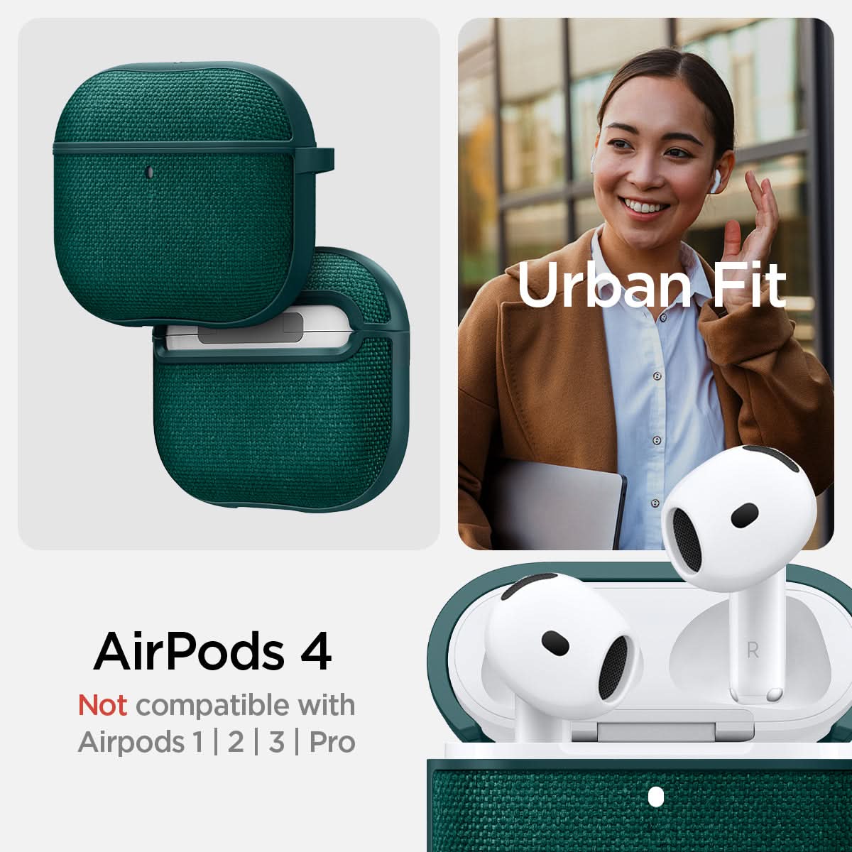 AirPods 4 compatibility boundary for Spigen Urban Fit case