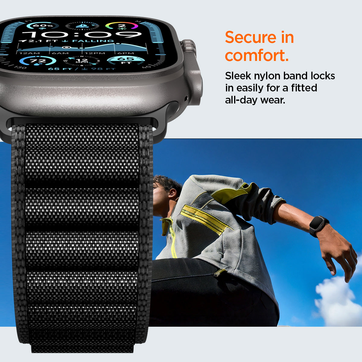 Spigen Apple Watch 49/46/45/44mm Band – WBF1 – Black – product detail image 12