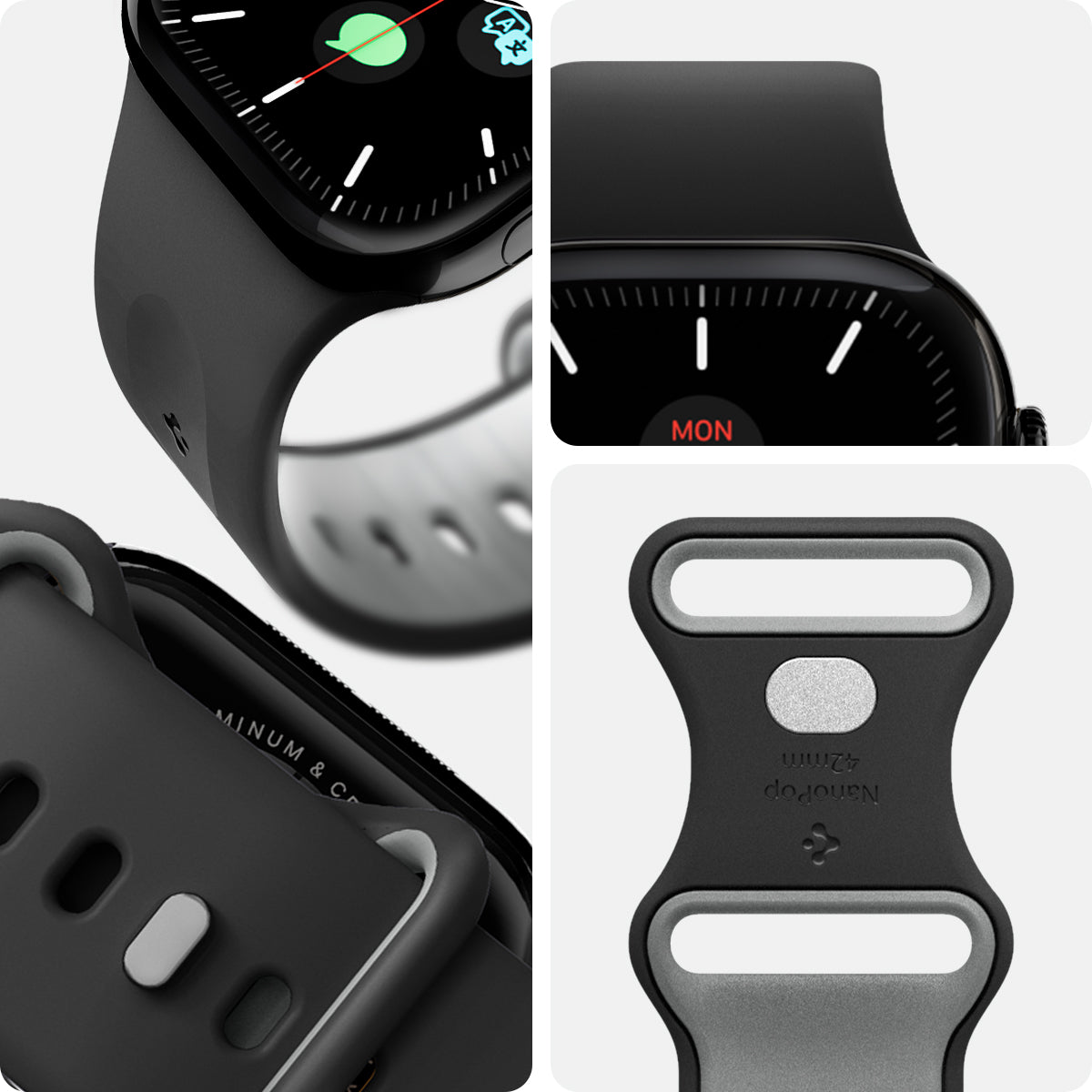 Spigen Apple Watch 42/41/40/38mm Band – Nano Pop – Black Sesame – detail image 48