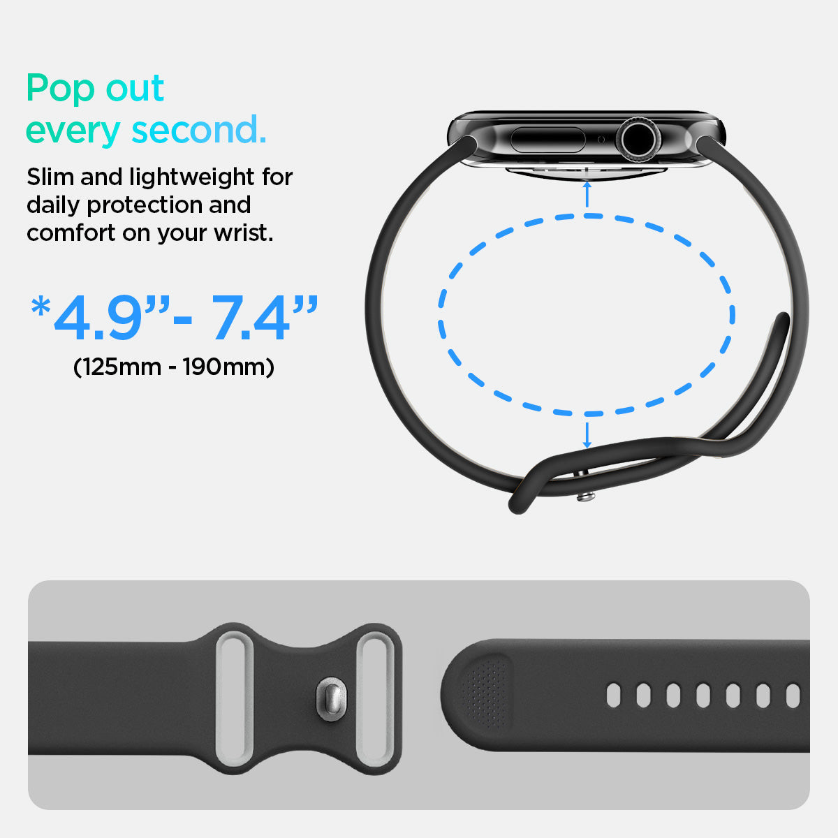Spigen Apple Watch 42/41/40/38mm Band – Nano Pop – Black Sesame – detail image 42