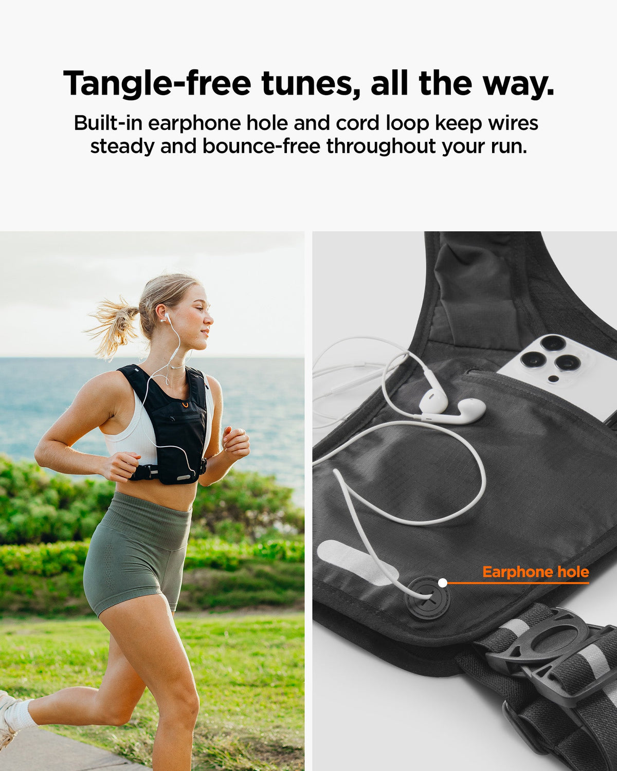 Spigen Running Vest – Dynamic Shield A720 — Black M–L, fit, construction or use view 7