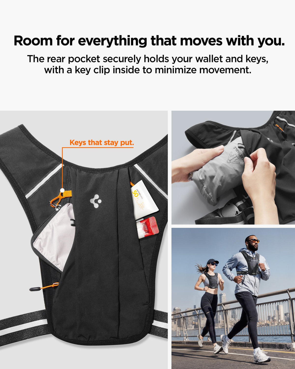 Spigen Running Vest – Dynamic Shield A720 — Black L–XL, fit, construction or use view 26