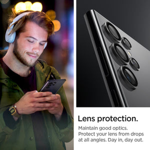 Spigen Galaxy S24 Ultra Lens Protector – Optik Pro EZ Fit (2 Pack) – Black – product image 7
